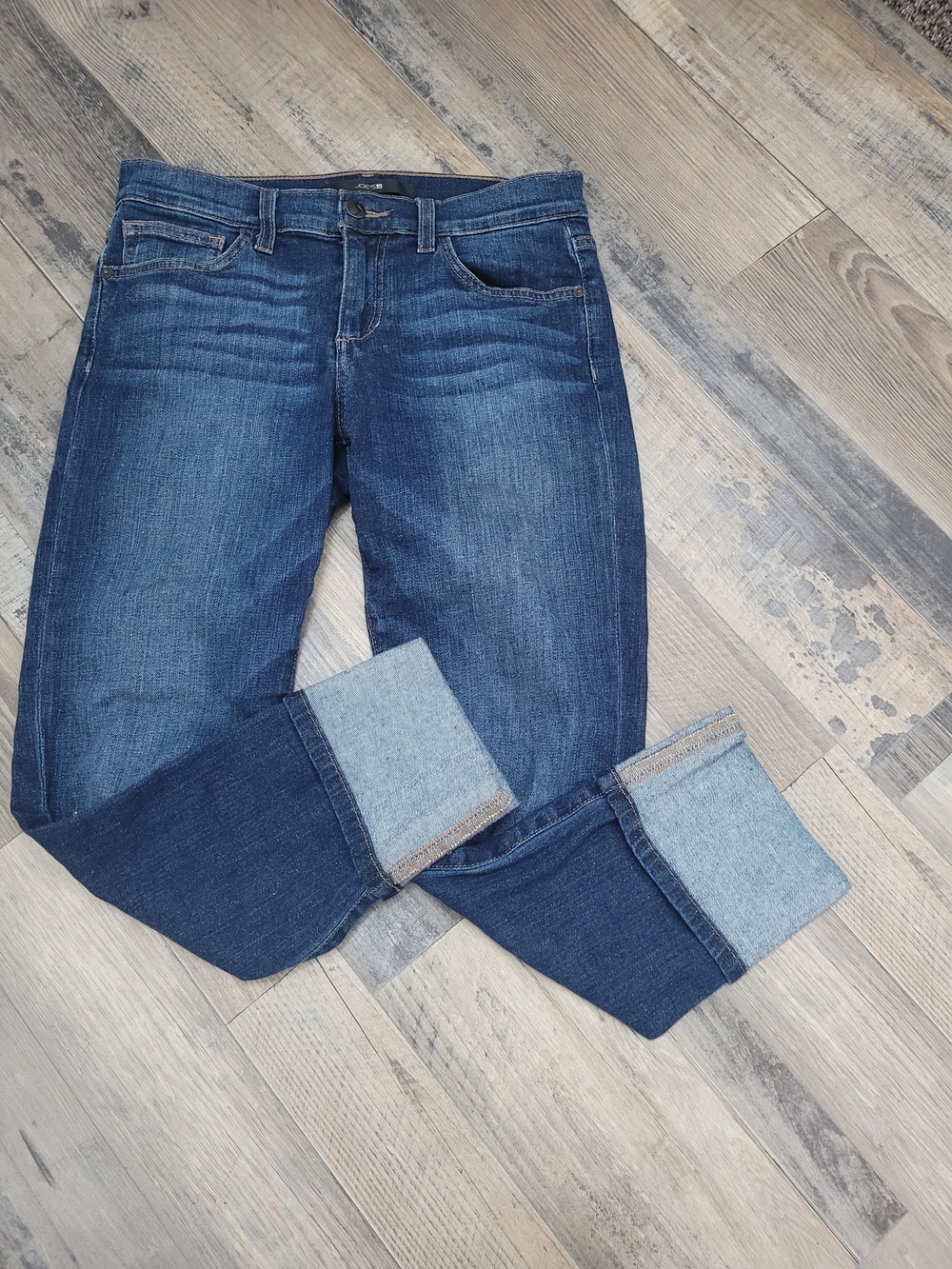Joes Jeans Kicker Crop Lexington 26 Rolled Cuff Stretch Low Rise